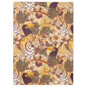 Tropisch flessenpatroon met tijger klembord (Achterkant)