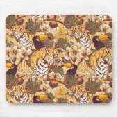 Tropisch flessenpatroon met tijger muismat (Voorkant)