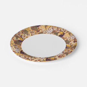 Tropisch flessenpatroon met tijger papieren bordje