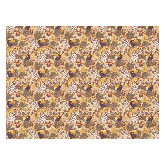 Tropisch flessenpatroon met tijger tafelkleed (Voorkant (Horizontaal))