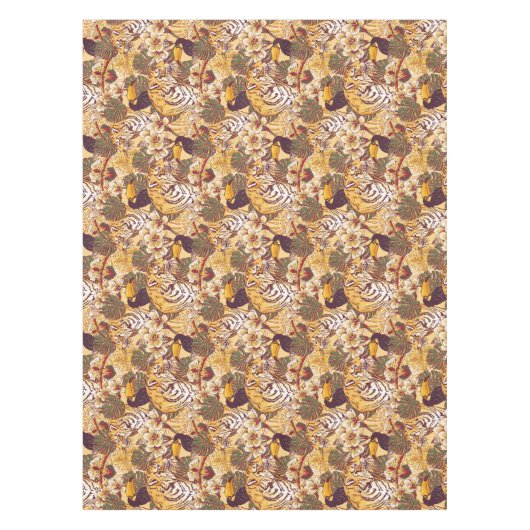 Tropisch flessenpatroon met tijger tafelkleed (Voorkant)