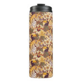 Tropisch flessenpatroon met tijger thermosbeker (Voorkant)