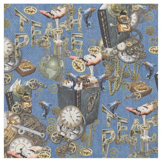 Tropisch Flora Paradijs bij Sunset Fabric Stof (Close Up)