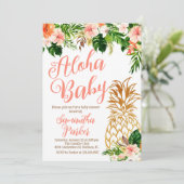 Tropisch floraal Aloha ananas Baby shower Kaart (Staand voorkant)