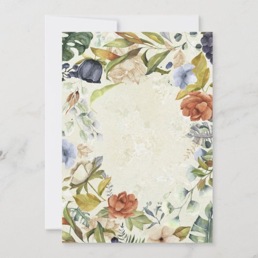 tropisch floraal elegant baby shower Uitnodiging (Achterkant)