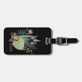 tropisch floraal gepersonaliseerd bagagelabel (Voorkant horizontaal)