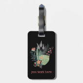 tropisch floraal gepersonaliseerd bagagelabel (Achterkant verticaal)