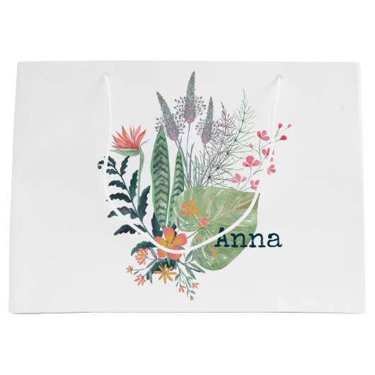 tropisch floraal gepersonaliseerd groot cadeauzakje (Voorkant)