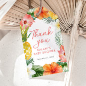 Tropisch floraal Luau-Baby shower Cadeaulabel