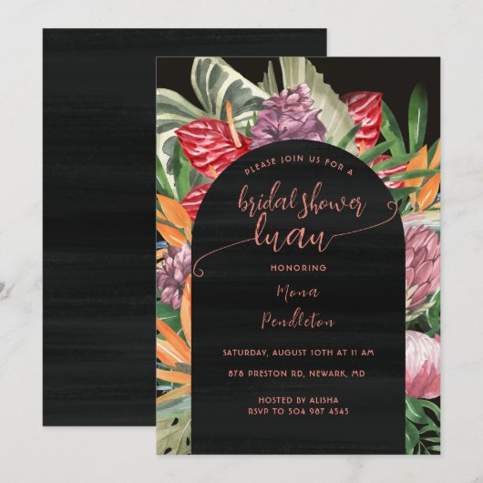 Tropisch floraal Luau-Vrijgezellenfeest Kaart (Voorkant / Achterkant)