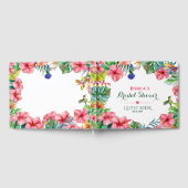 Tropisch floraal roze hibiscus-Vrijgezellenfeest Gastenboek (Volledig)