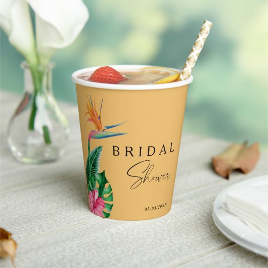 Tropisch floraal vrijgezellenfeest papieren bekers (Insitu)