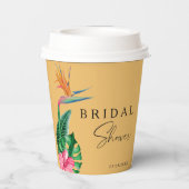 Tropisch floraal vrijgezellenfeest papieren bekers (Achterkant)