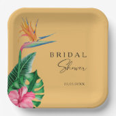 Tropisch floraal vrijgezellenfeest papieren bordje (Voorkant)
