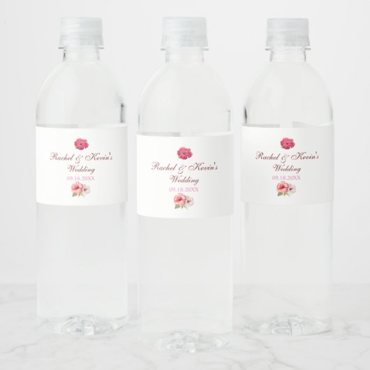 Tropisch floraal water flesetiket waterfles etiket (Flessen)
