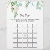 Tropisch Floral Baby Bingo Shower Game (Voorkant)