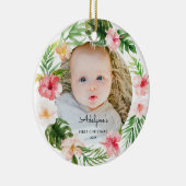 Tropisch Floral Baby Foto Ornament (Rechts)