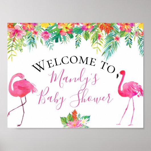 Tropisch floral Baby shower Poster (Voorkant)