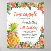 Tropisch Floral Birthday Time Capsule-teken Poster (Voorkant)