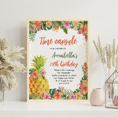 Tropisch Floral Birthday Time Capsule-teken Poster
