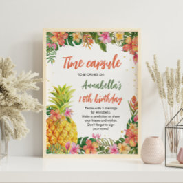 Tropisch Floral Birthday Time Capsule-teken Poster
