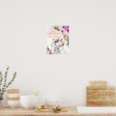 Tropisch Floral Elephant Baby shower Welkom Poster (Keuken)