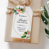 Tropisch Floral Flamingo Vrijgezellenfeest Dank u Cadeaulabel