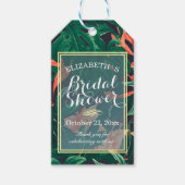 Tropisch Floral Gold Lijst Vrijgezellenfeest Harte Cadeaulabel (Voorkant)