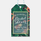 Tropisch Floral Gold Lijst Vrijgezellenfeest Harte Cadeaulabel (Achterkant)