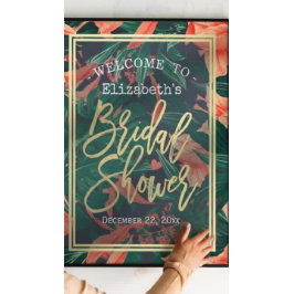 Tropisch Floral Gold Lijst Vrijgezellenfeest Welko Poster