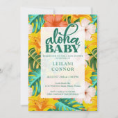 Tropisch Floral Hawaiian Aloha Baby shower Kaart (Voorkant)