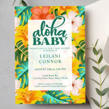 Tropisch Floral Hawaiian Aloha Baby shower