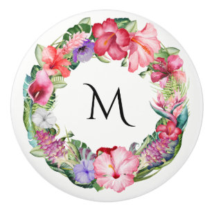 Tropisch, Floral Lei Hibiscus Summer Chic Keramische Knop