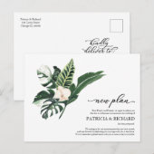 Tropisch Floral Nieuw Plan Bieden Uitstel Briefkaart (Voorkant / Achterkant)