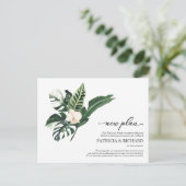 Tropisch Floral Nieuw Plan Bieden Uitstel Briefkaart (Staand voorkant)
