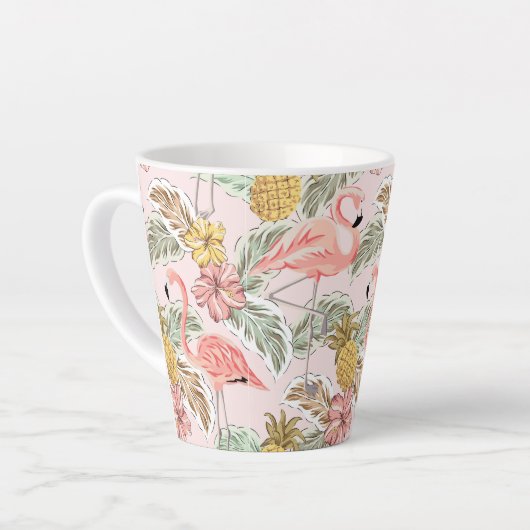 Tropisch Floral ontwerp Latte Mok (Linkerhoek)