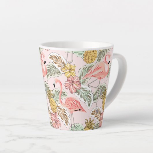 Tropisch Floral ontwerp Latte Mok (Rechterhoek)