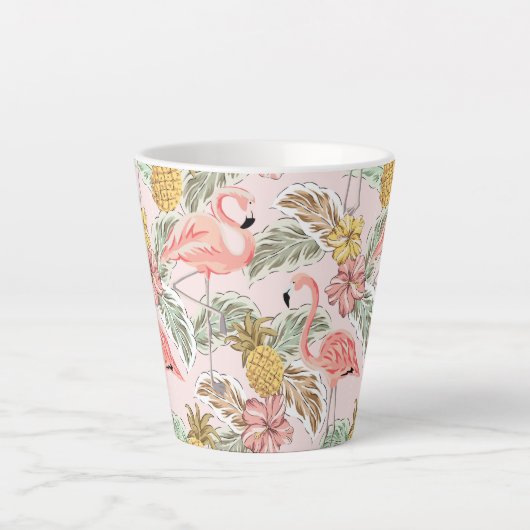 Tropisch Floral ontwerp Latte Mok (Voorkant)