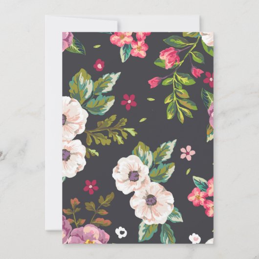 Tropisch Floral Pattern 60th Birthday Party Kaart (Achterkant)