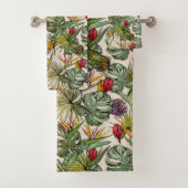 Tropisch Floral Pattern Bad Handdoek (Insitu)