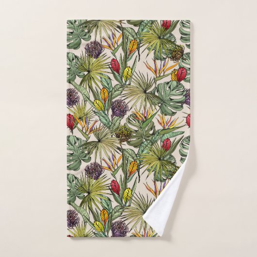 Tropisch Floral Pattern Bad Handdoek (Handdoek)