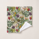 Tropisch Floral Pattern Bad Handdoek (Wasdoekje)