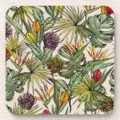 Tropisch Floral Pattern Bier Onderzetter (Voorkant)