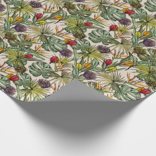 Tropisch Floral Pattern Cadeaupapier (Hoek)
