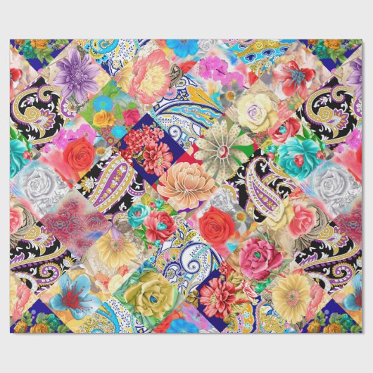 Tropisch Floral Pattern Cadeaupapier (Vlak)