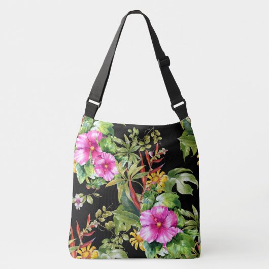 Tropisch Floral Pattern Crossbody Tas (Voorkant)