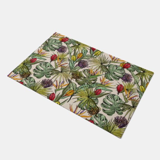 Tropisch Floral Pattern Deurmat (Schuin)