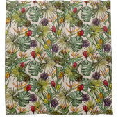 Tropisch Floral Pattern Douchegordijn (Voorkant)