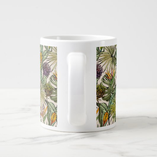 Tropisch Floral Pattern Grote Koffiekop (Achterkant)