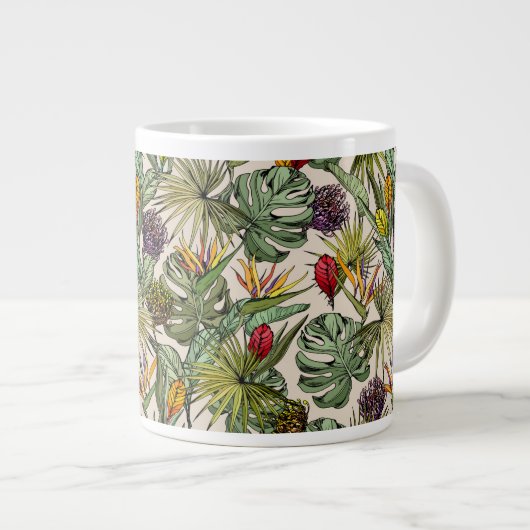 Tropisch Floral Pattern Grote Koffiekop (Voorkant rechts)